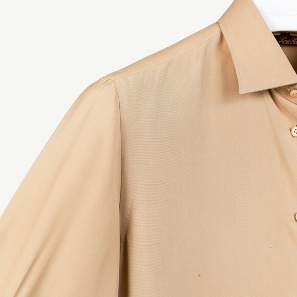 Loro Piana Tan Silk Buttoned Long-Sleeve Shirt - Picture 4 of 10